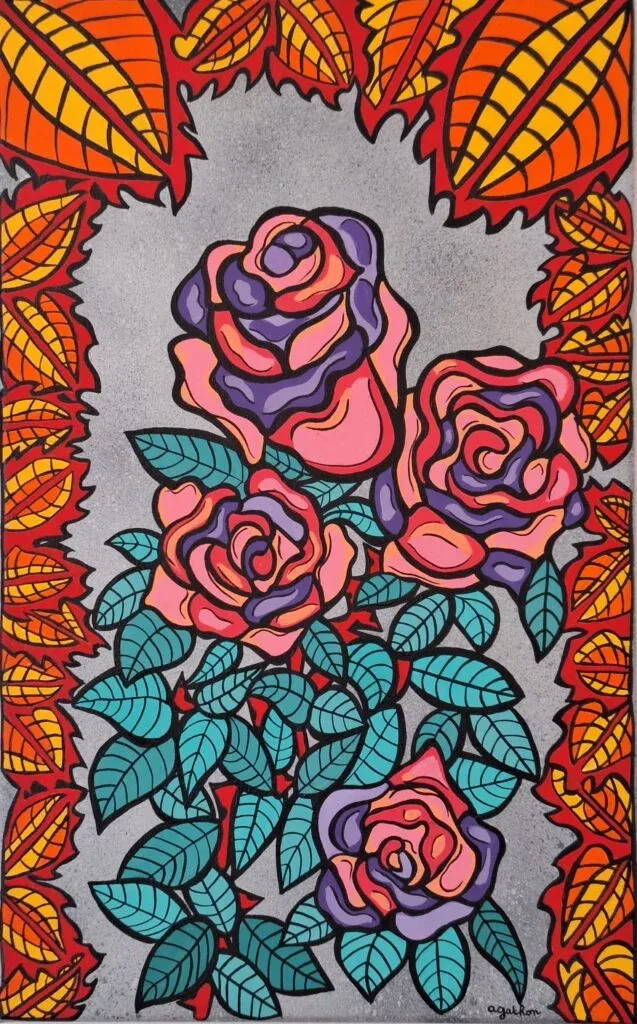 Brûlure à fleur de peau, peinture, 2025, Agathon