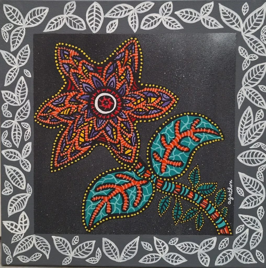 Fleur de bitume, peinture, 2024, Agathon