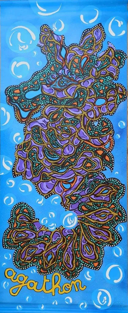 Hippocampe, peinture, 2022, Agathon