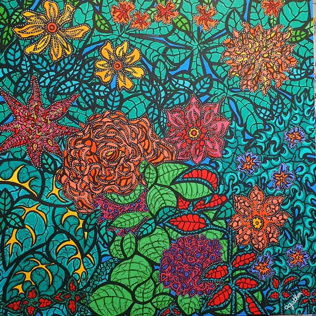 Le jardin qui rêvait d'être une jungle, peinture, 2021, Agathon
