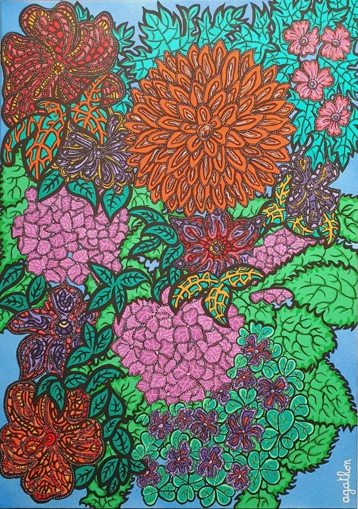 La jungle de la liberté, peinture, 2021, Agathon