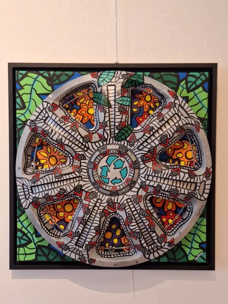 Ne roule pas sur mes fleurs !, peinture, 2025, Agathon