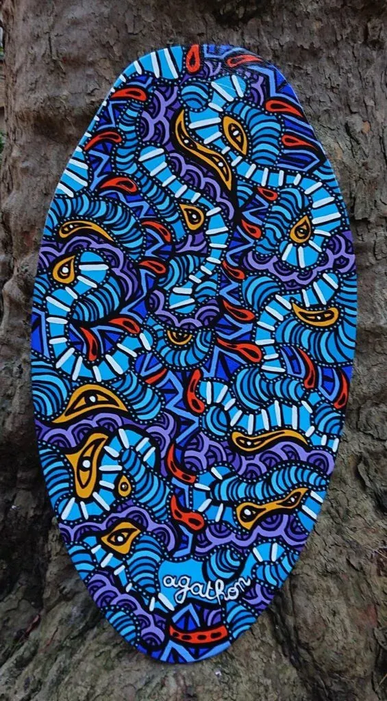 Skimboard, peinture, 2021, Agathon