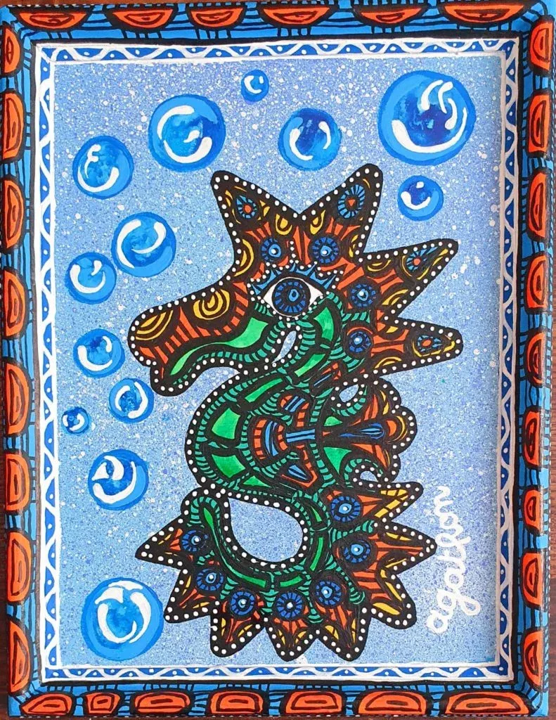 Tit'Hippocampe, peinture, 2022, Agathon